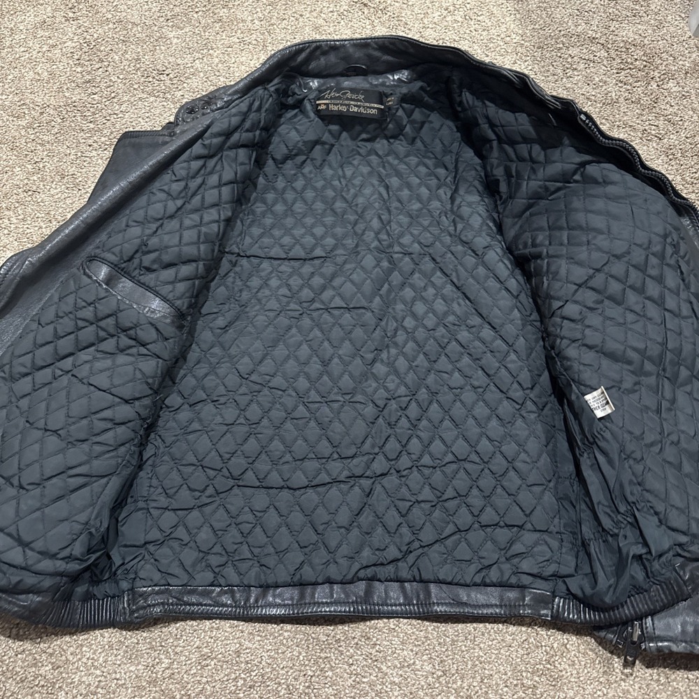 Harley Davidson x Hein Gericke AMF Black Leather Jacket Motorcycle Biker Sz 42 - Picture 5 of 5